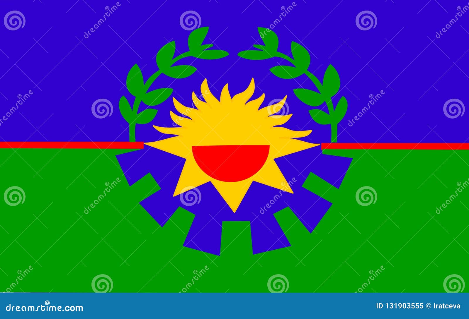 Flag of Buenos Aires is a Province in Argentina Stock Illustration