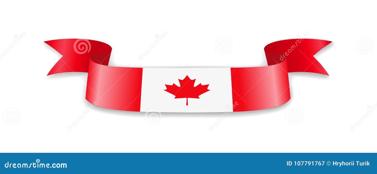 Download Flag Of Canada In The Form Of Wave Ribbon. Stock Vector ...