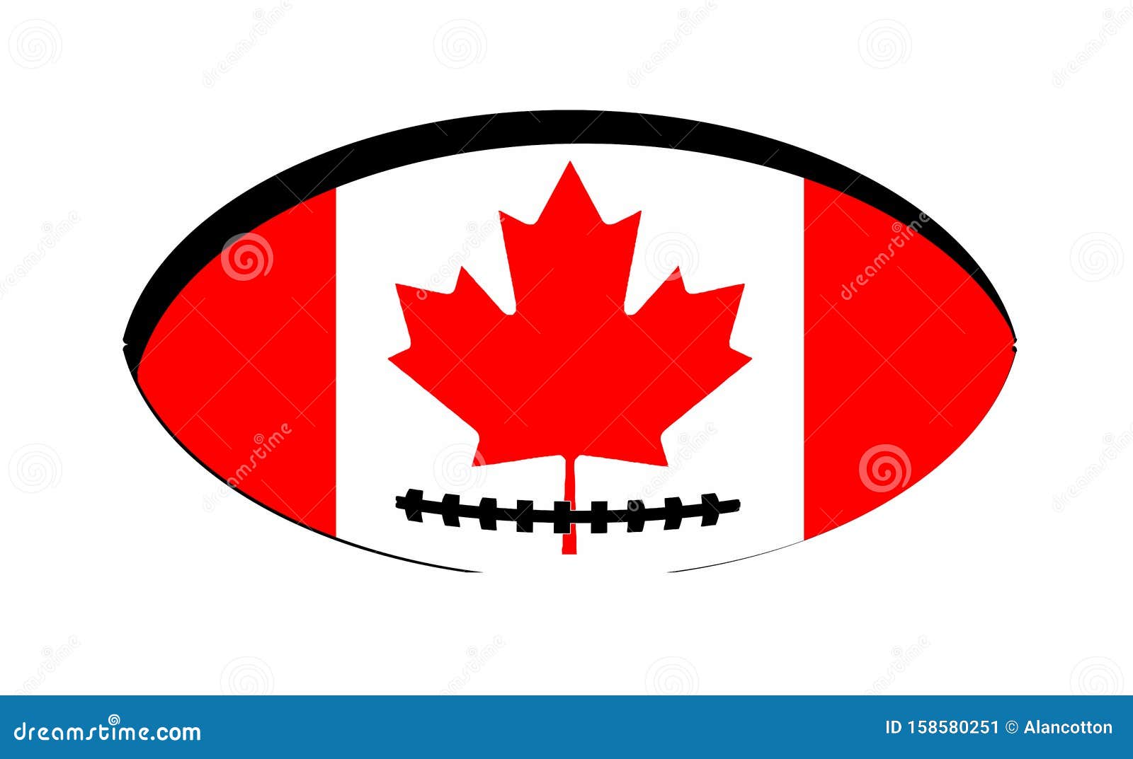 Canadian Flag Rugby Ball stock vector. Illustration of play 158580251
