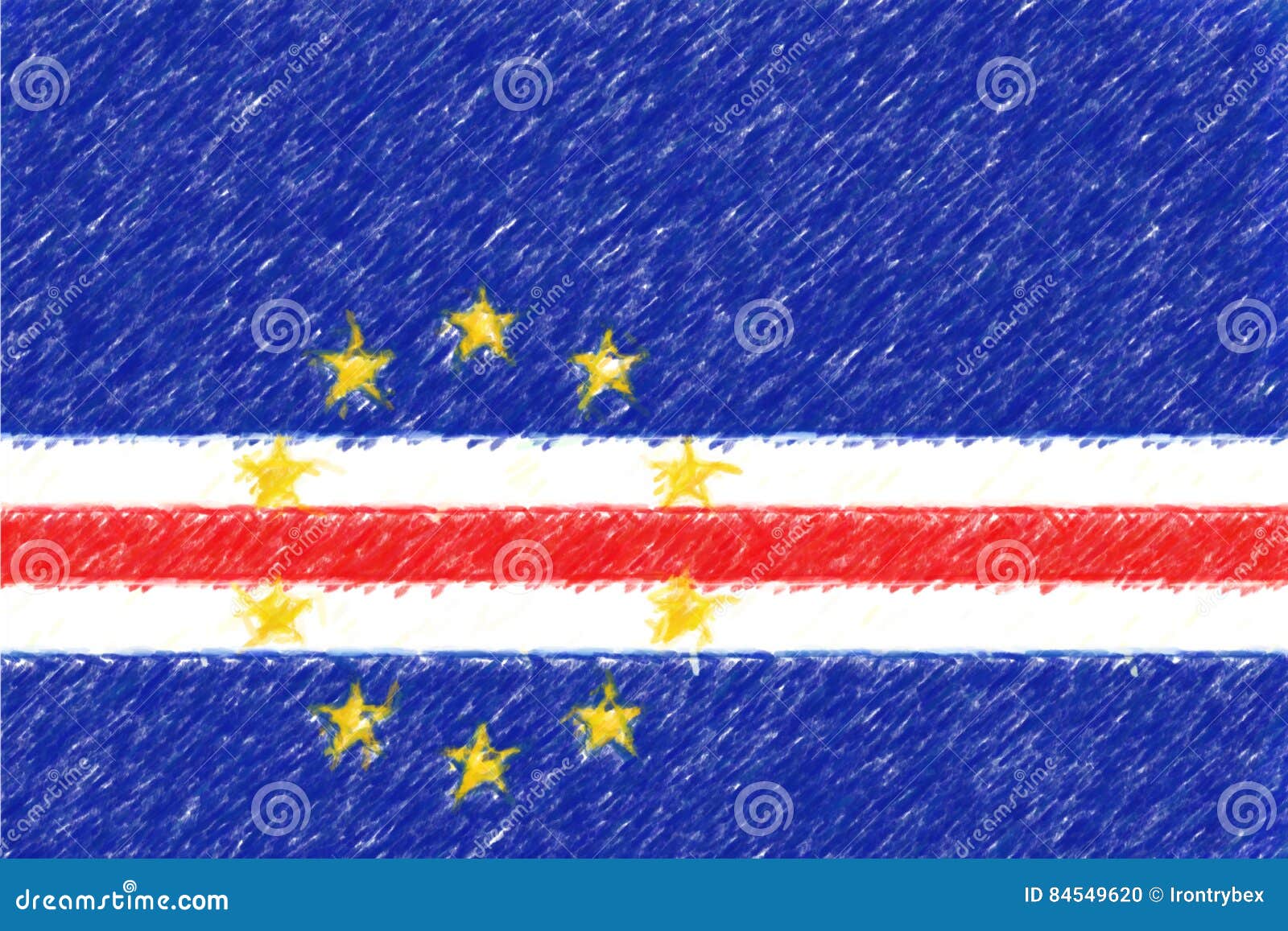 flag of cape verde background o texture, color pencil effect.