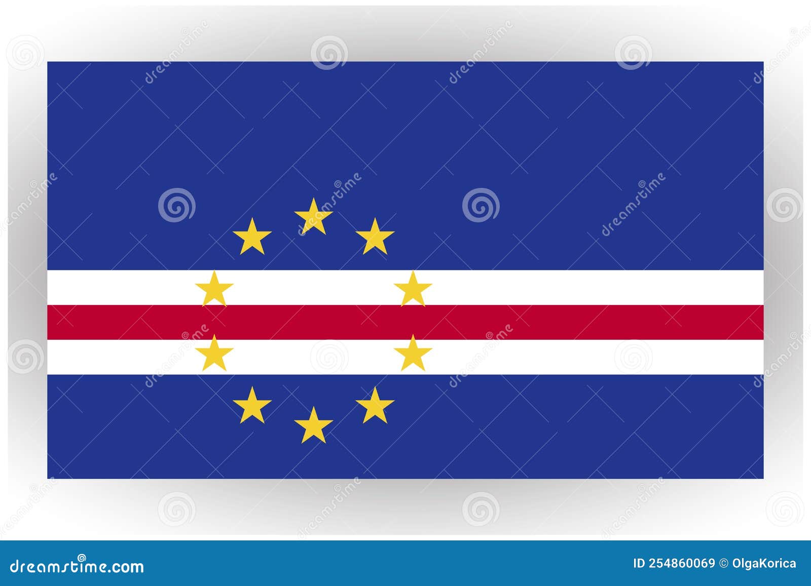 flag of cape verde, the correct color and size of the national cape verde flag, patriotic  