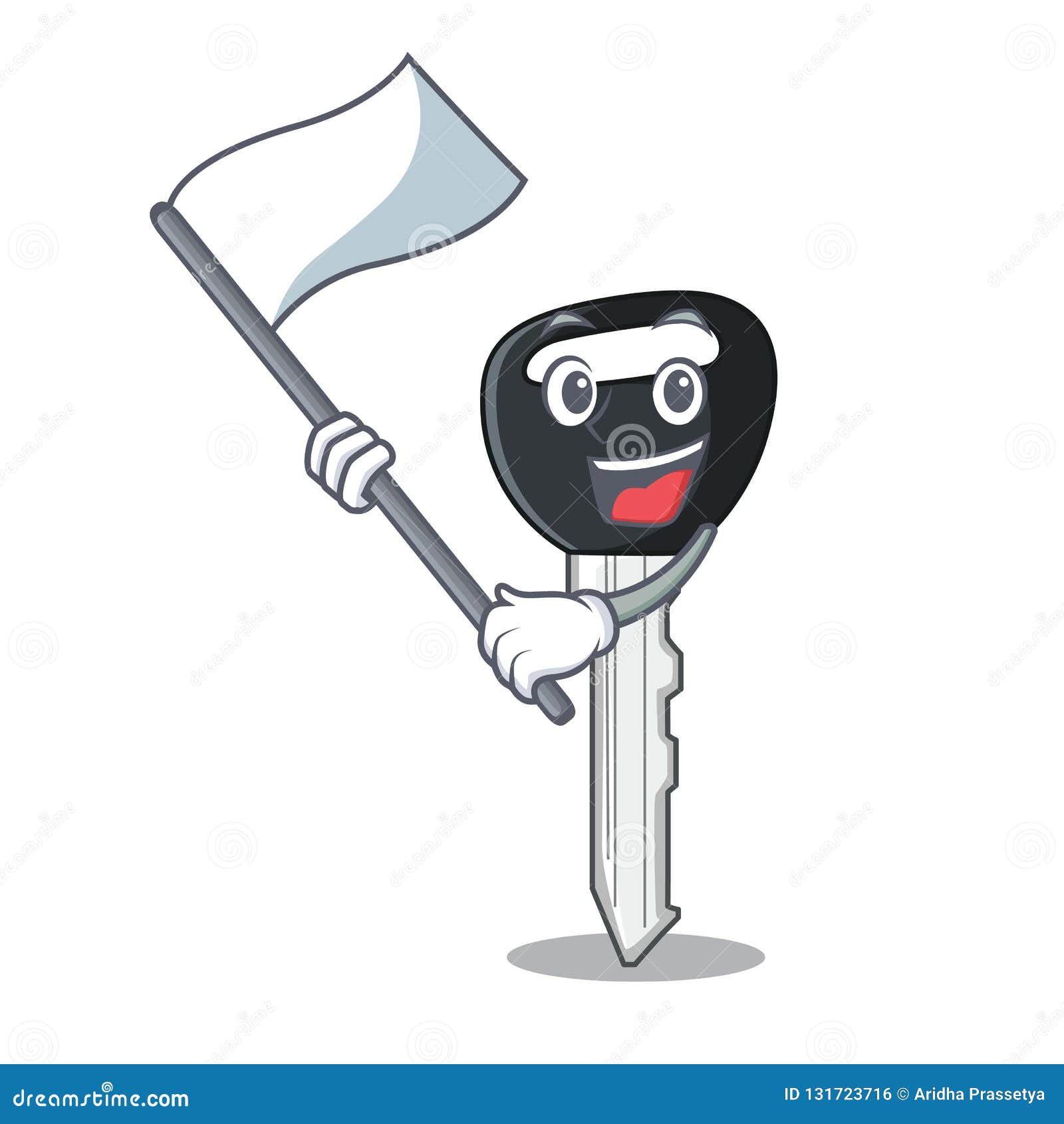 Download With Flag Car Key On Clipping Path Character Stock Vector ...