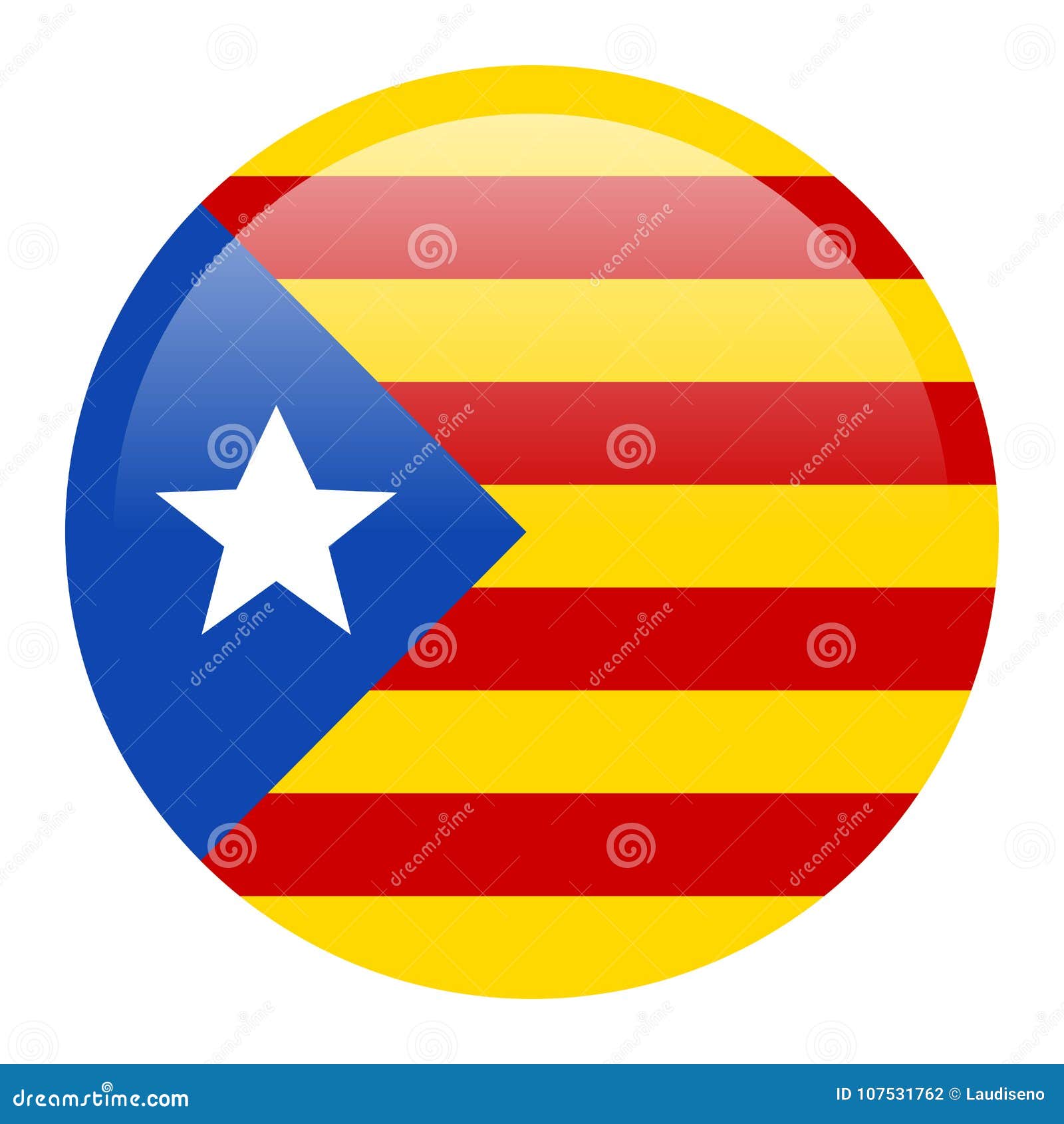 Flag of Catalonia stock vector. Illustration of circle - 107531762