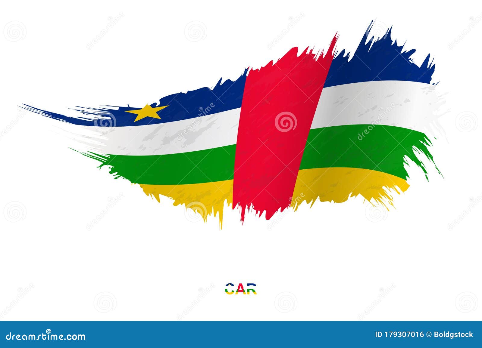 Download Flag Of Central African Republic In Grunge Style With Waving Effect Stock Vector - Illustration ...