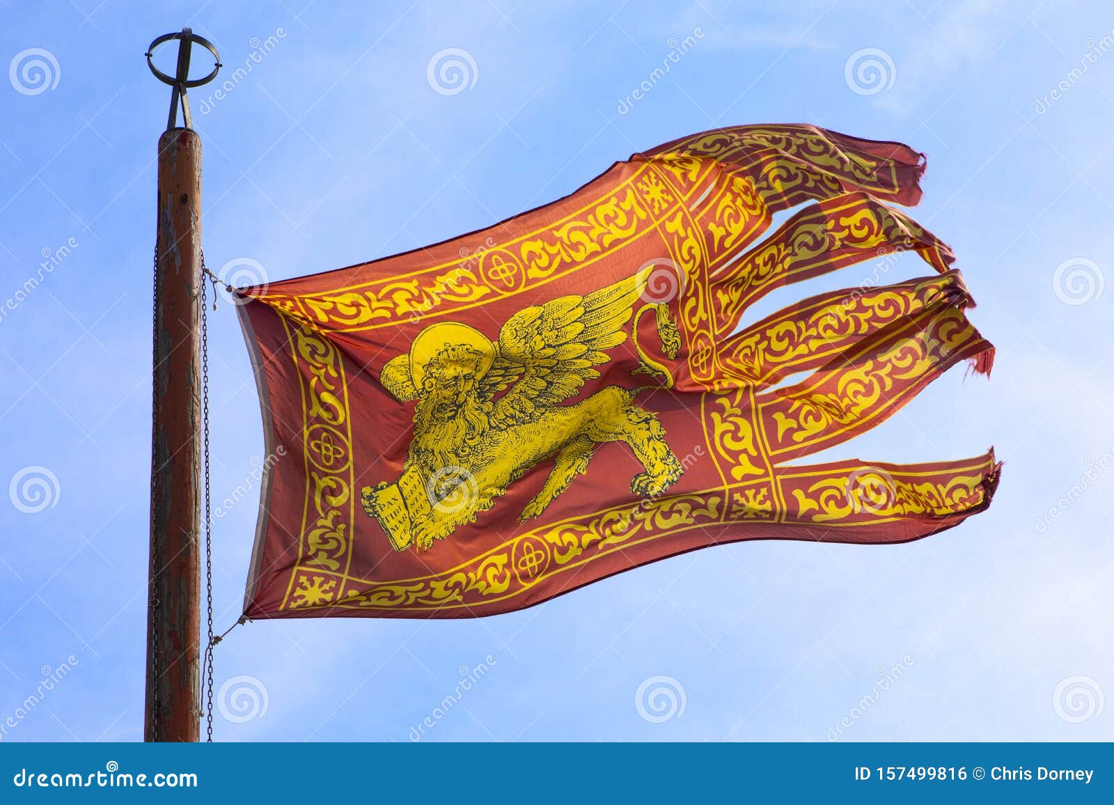 Flag of Venice in Italy stock photo. Image of coat, burano 157499816