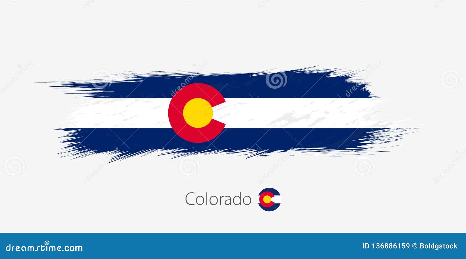 Download Flag Of Colorado US State, Grunge Abstract Brush Stroke On ...