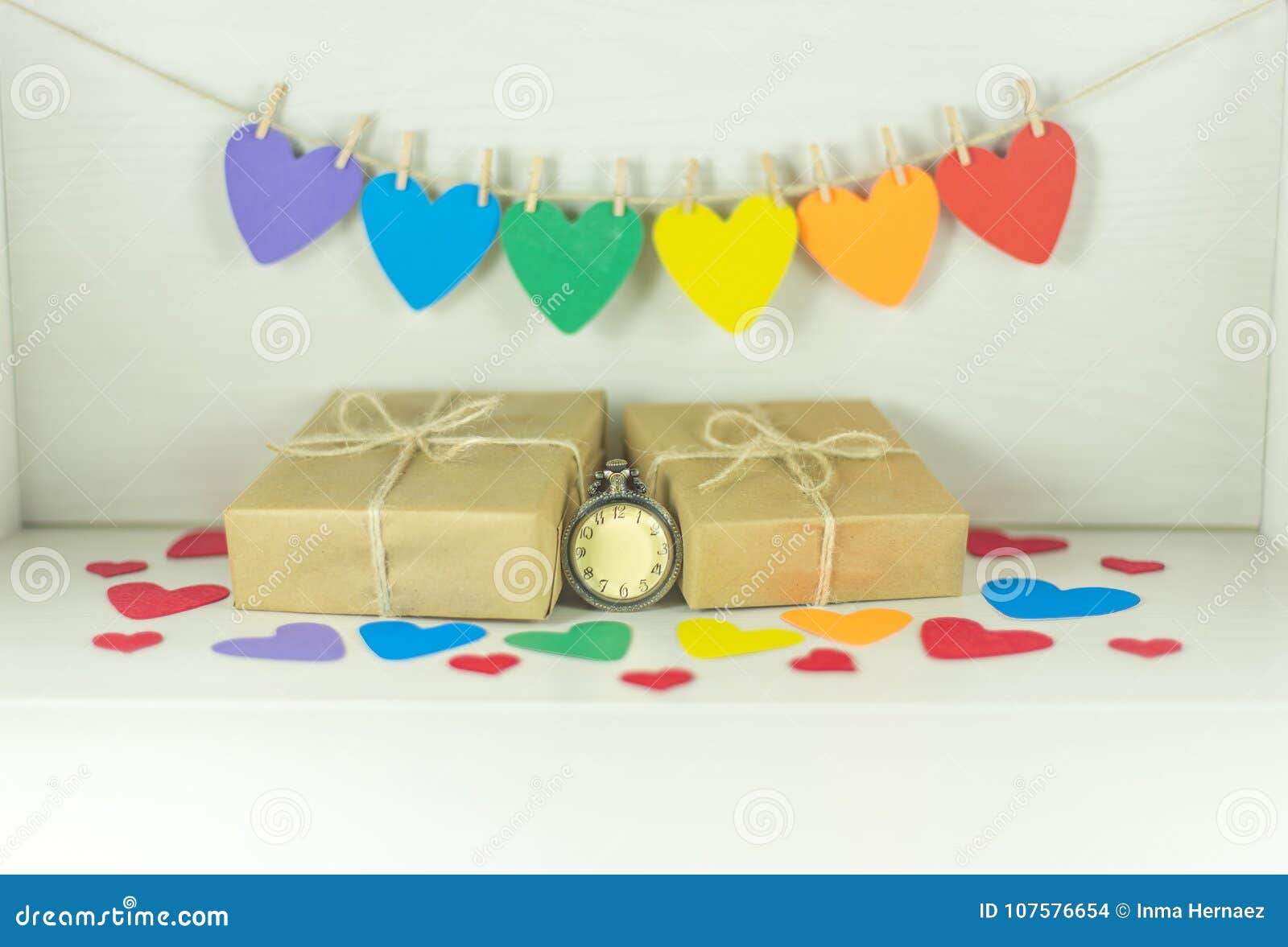 st valentine`s day, colorful gifts