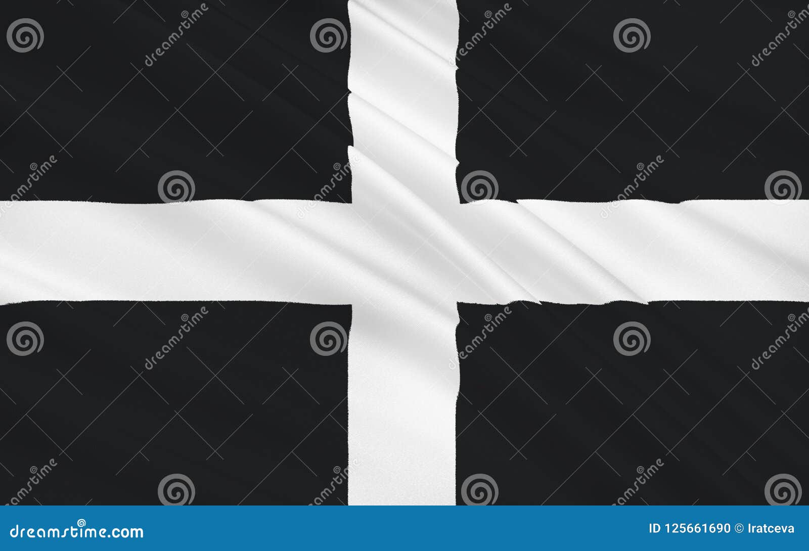 Flag of Cornwall County, England Stock Illustration - Illustration of ...