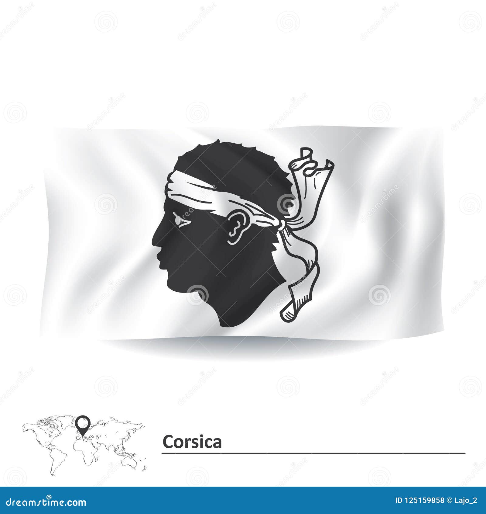 drapeau corse - tete de maure Stock Vector