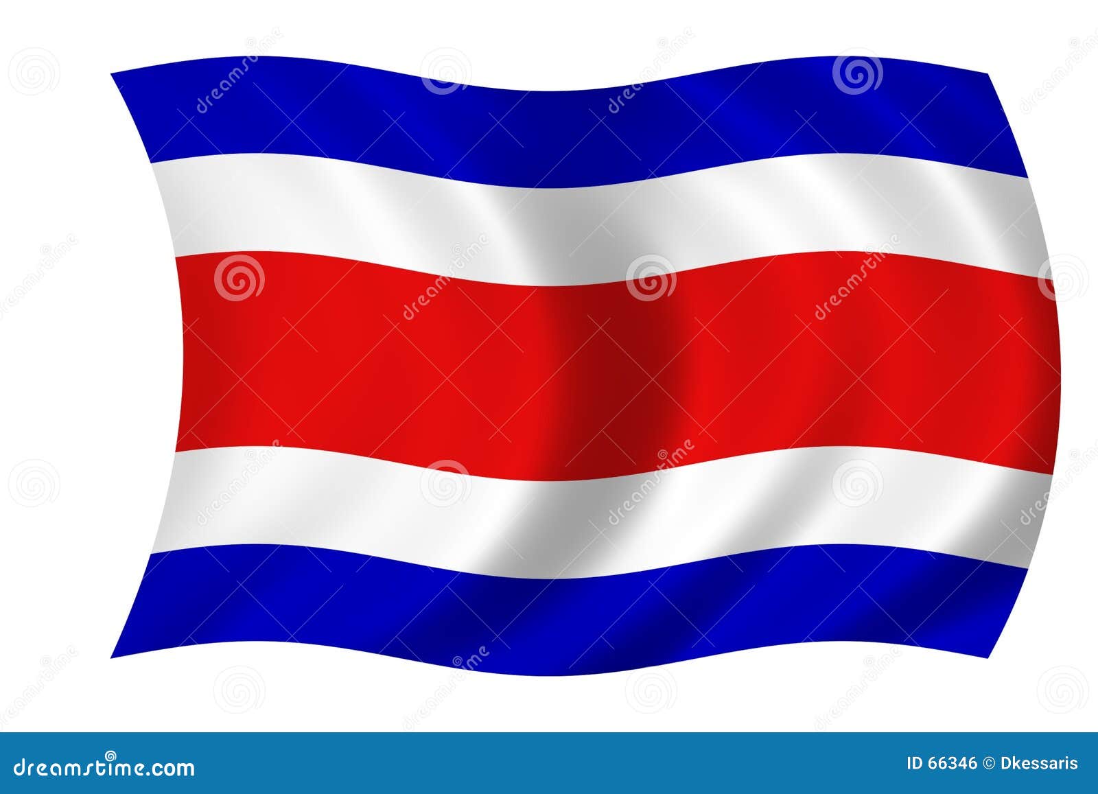 Flag of costa rica stock illustration. Illustration of flag 66346
