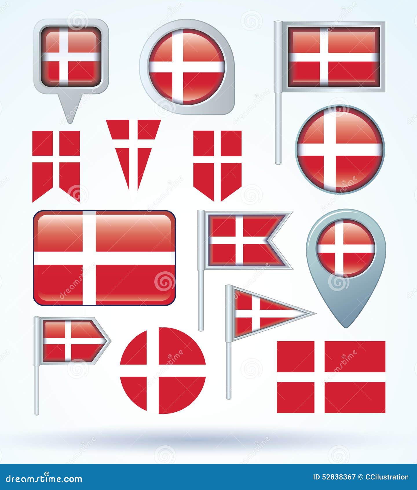Flag Of Denmark, Vector Illustration. Stock Vector ...