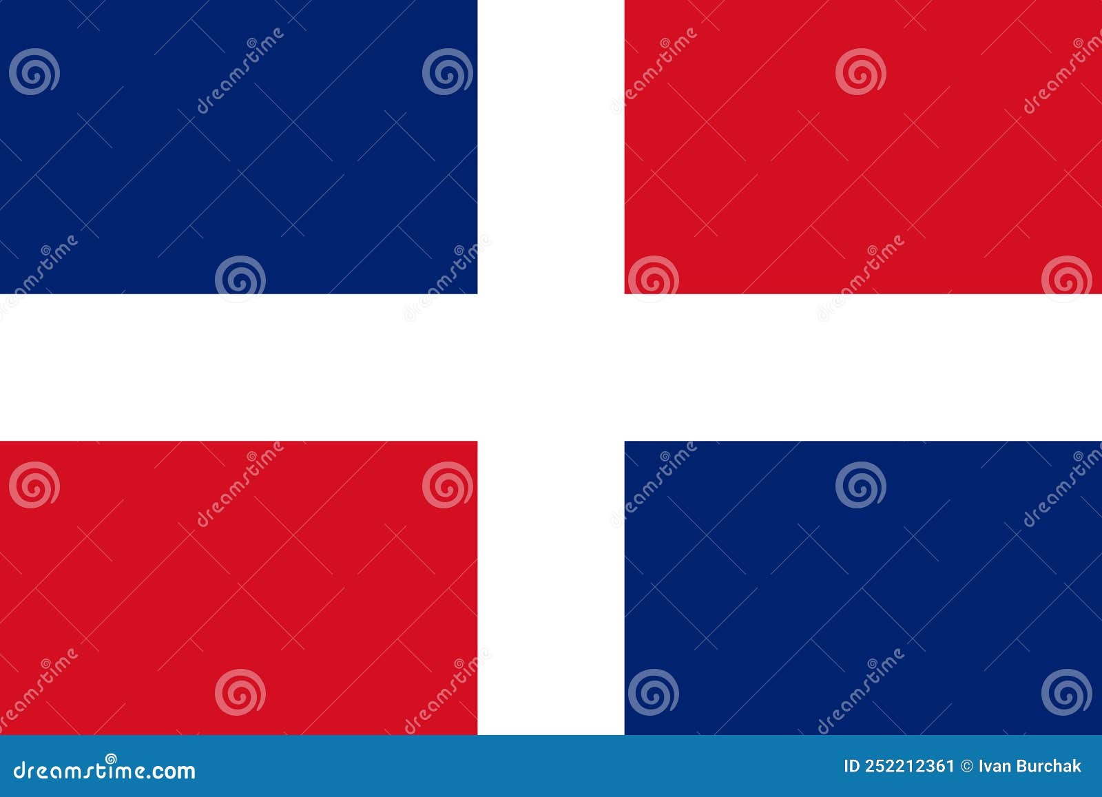flag of dominican republic. official colors. flat  