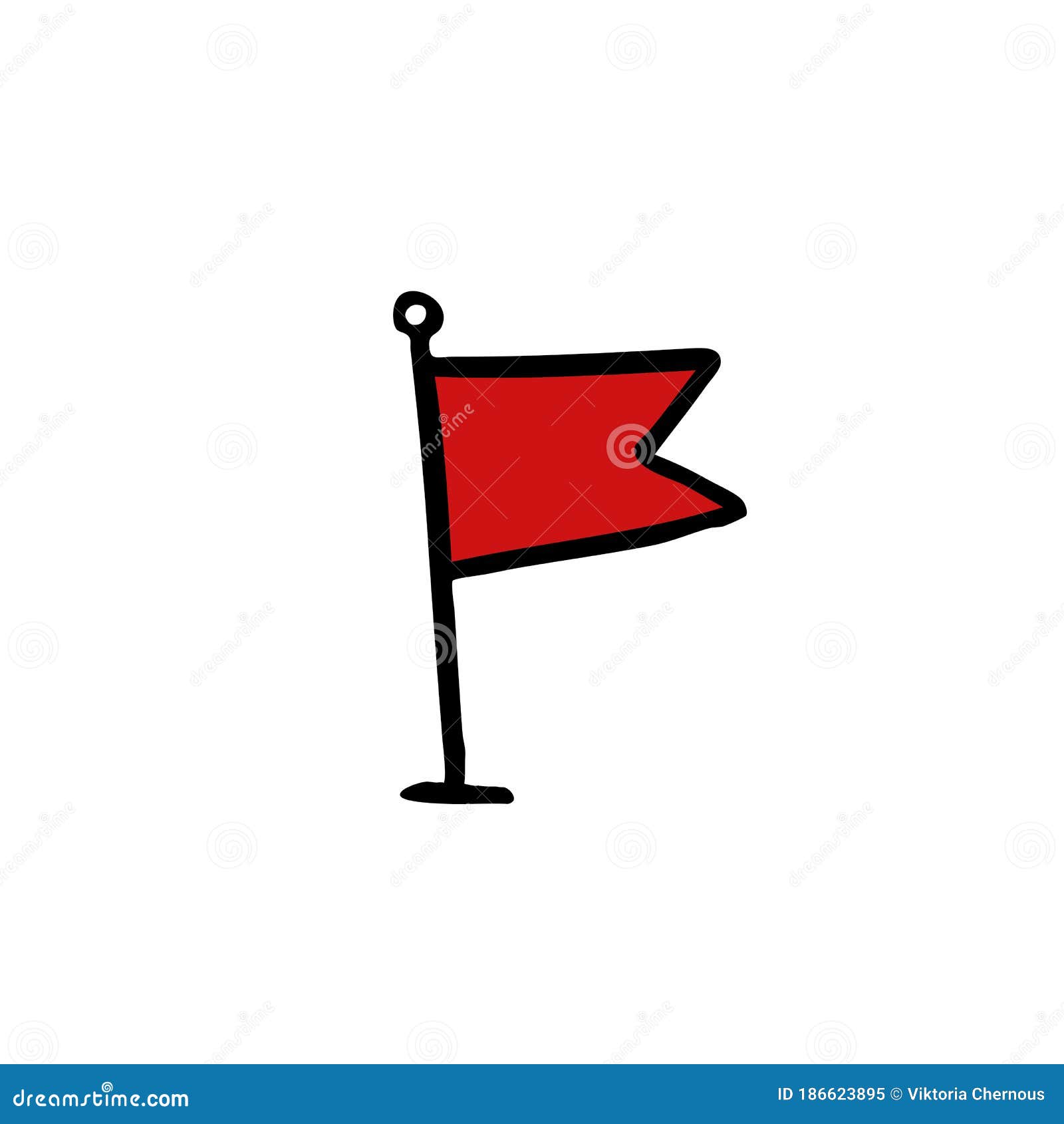 Flag Doodle Icon, Vector Illustration Stock Illustration Illustration