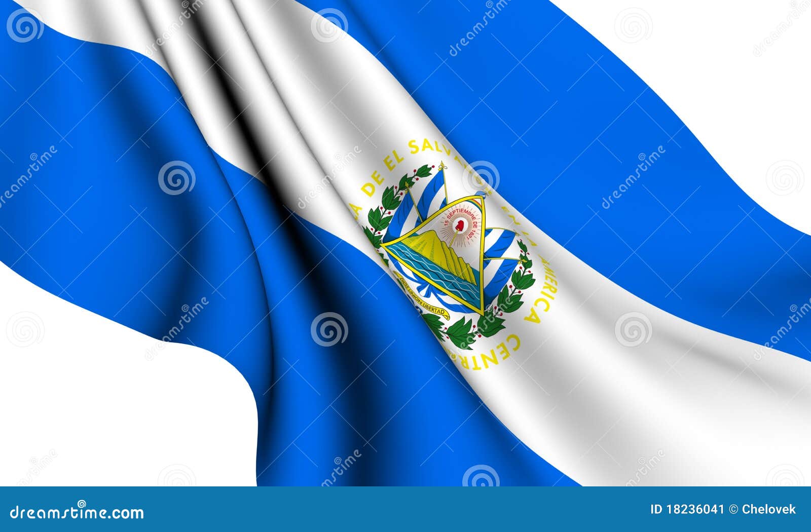 Flag of El Salvador stock illustration. Illustration of fluttering