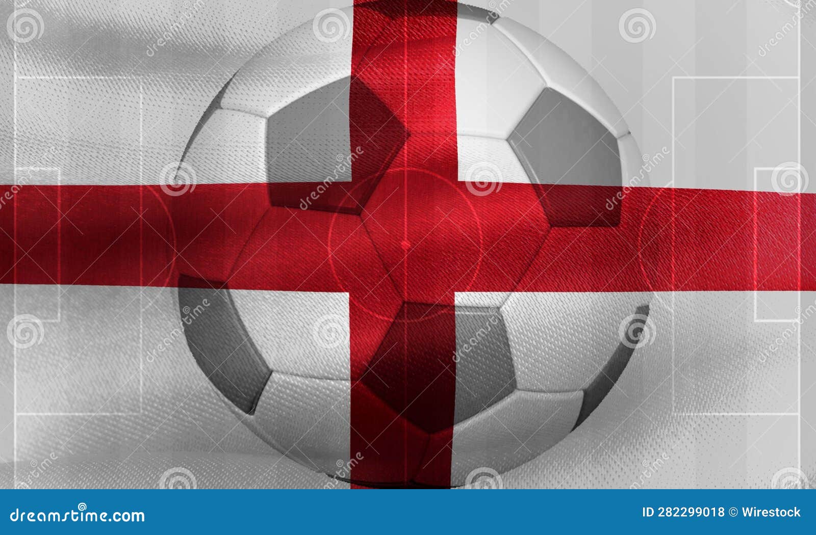 Flag of England with a Soccer Ball. Stock Photo Image of country