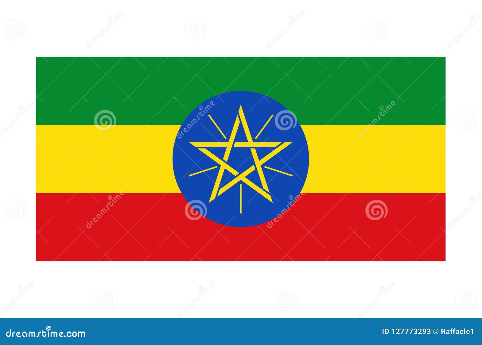 Beregning kolbe huh Flag of Ethiopia stock vector. Illustration of flag - 127773293