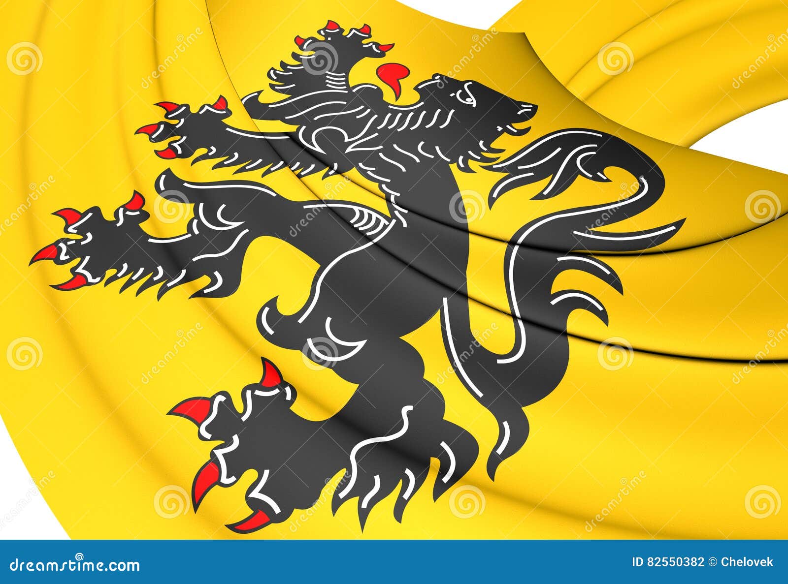 Flag of Flanders Region, Belgium. Stock Illustration - Illustration of ...