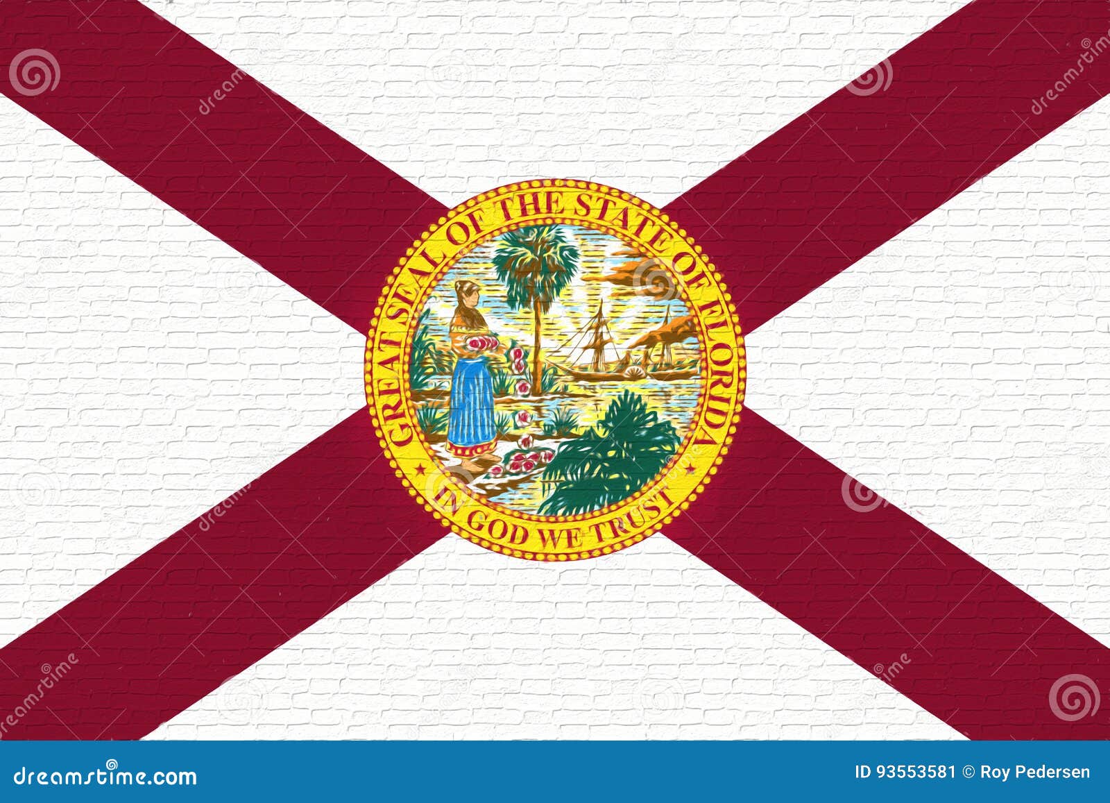 Flag of Florida Wall. stock illustration. Illustration of emblem 93553581