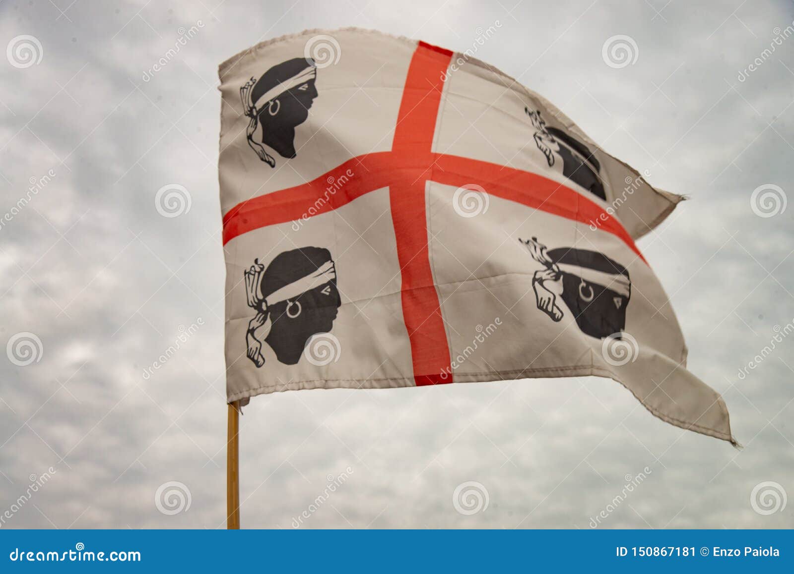 The Flag Of The Four Moors Symbol Of Sardinia Stock Image Image Of Emblem Black 150867181