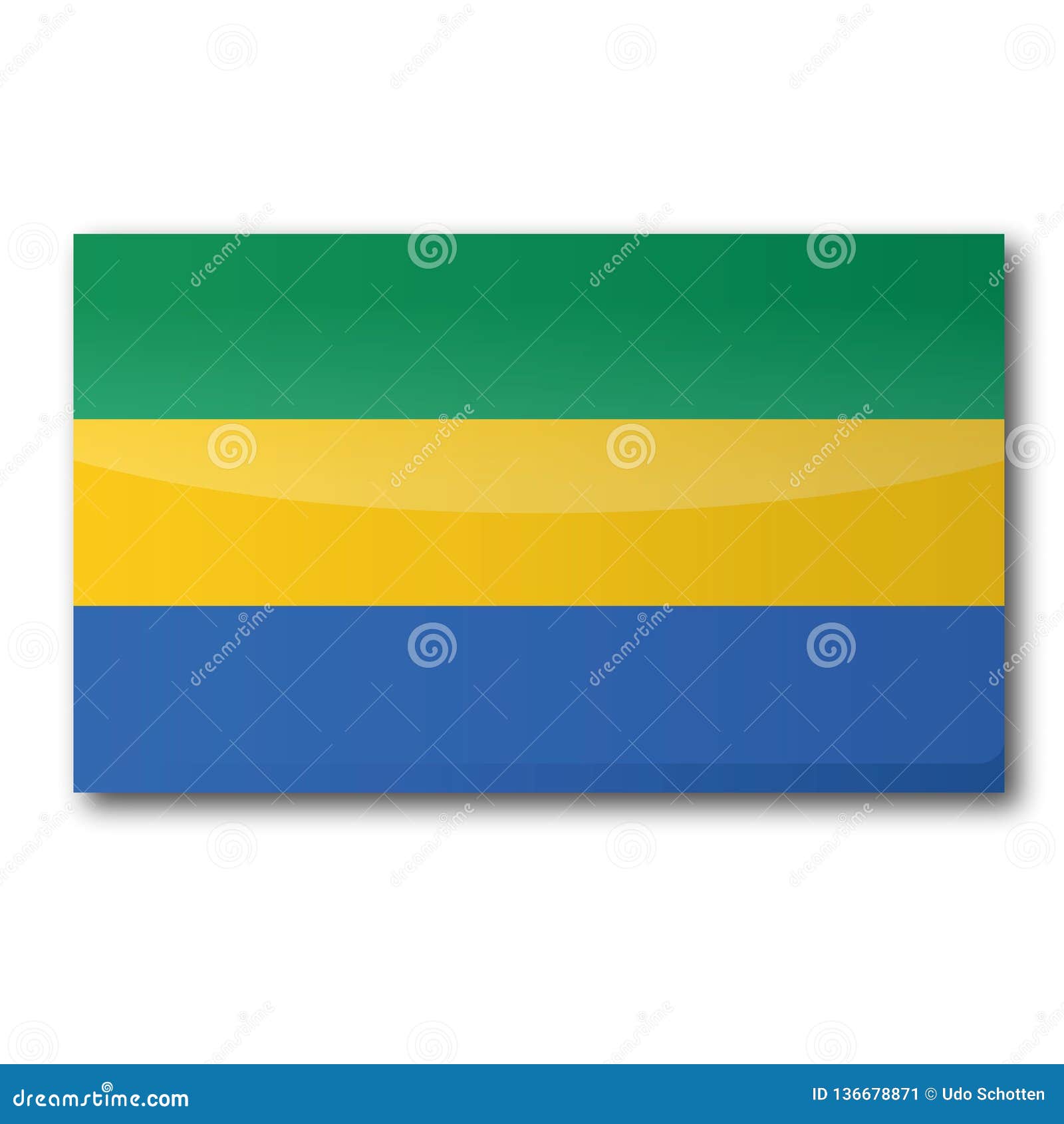 Flag of Gabon stock vector. Illustration of gray, central - 136678871
