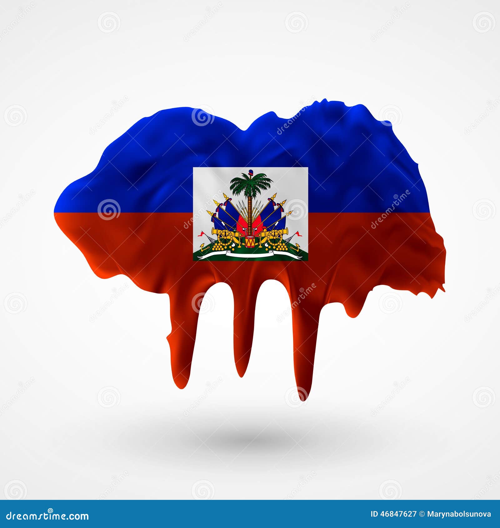 Flag of Haiti Painted Colors Stock Vector - Illustration of research,  paint: 46847627