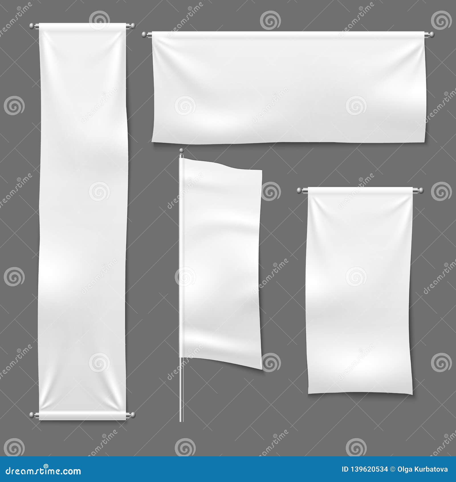 White cloth banner signboard blank Royalty Free Vector Image