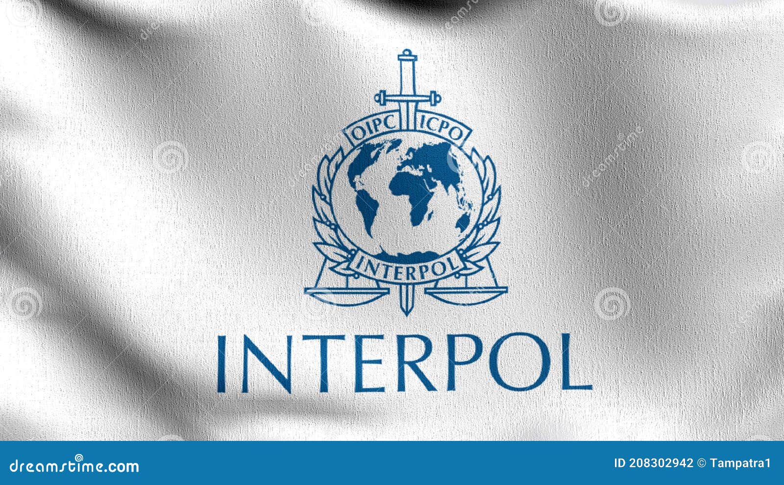 Flag of Interpol or the International Criminal Police Organization Flag of Interpol or the International Criminal Police Organization