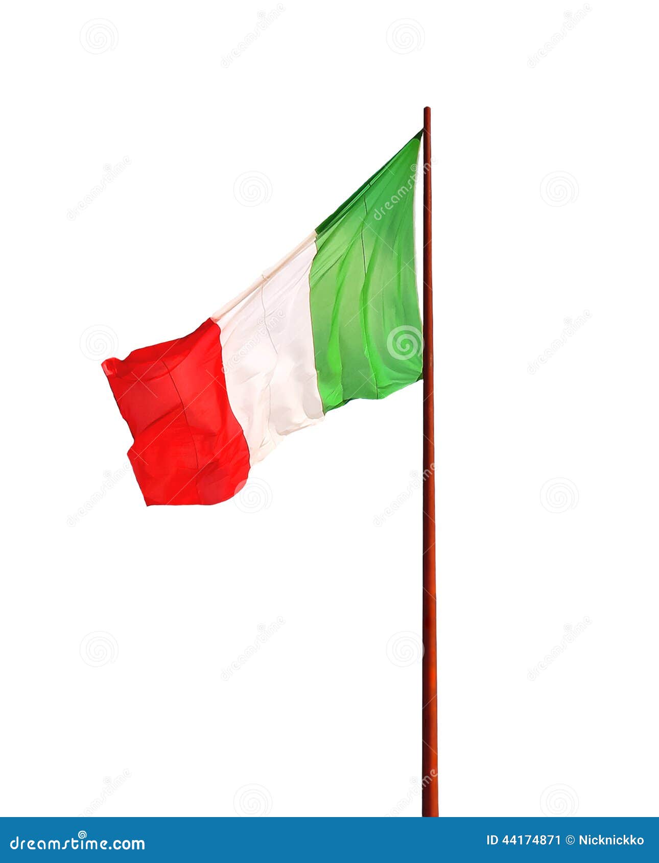 flag of italy  on white background