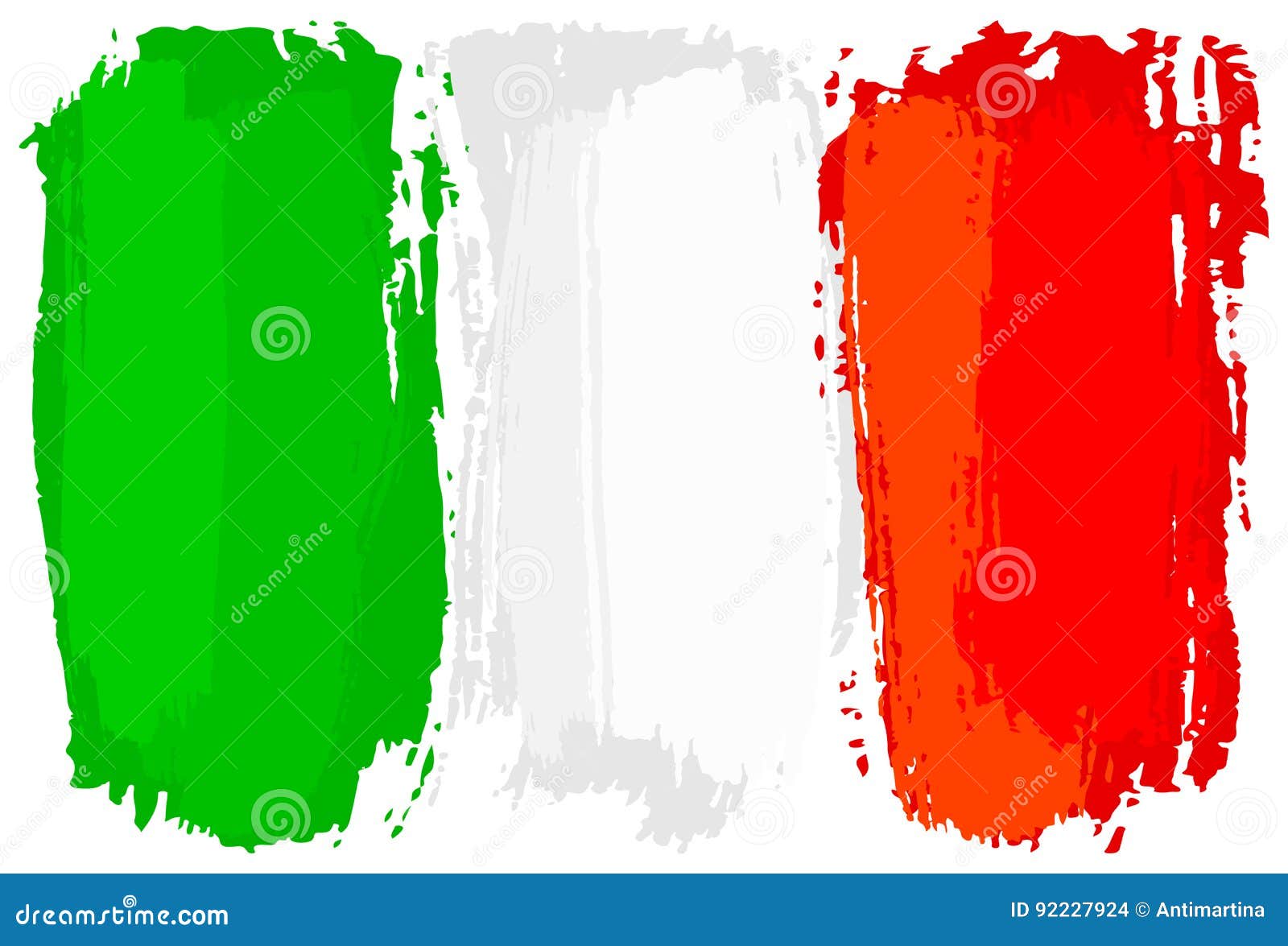 Flag of Italy Painted with Brush Strokes Stock Vector - Illustration of ...