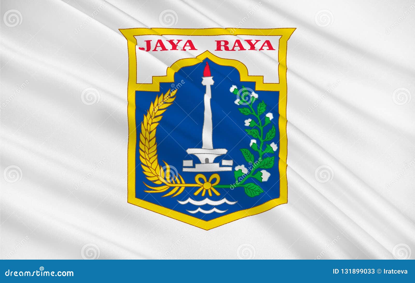  Flag  of Jakarta  Indonesia stock illustration 