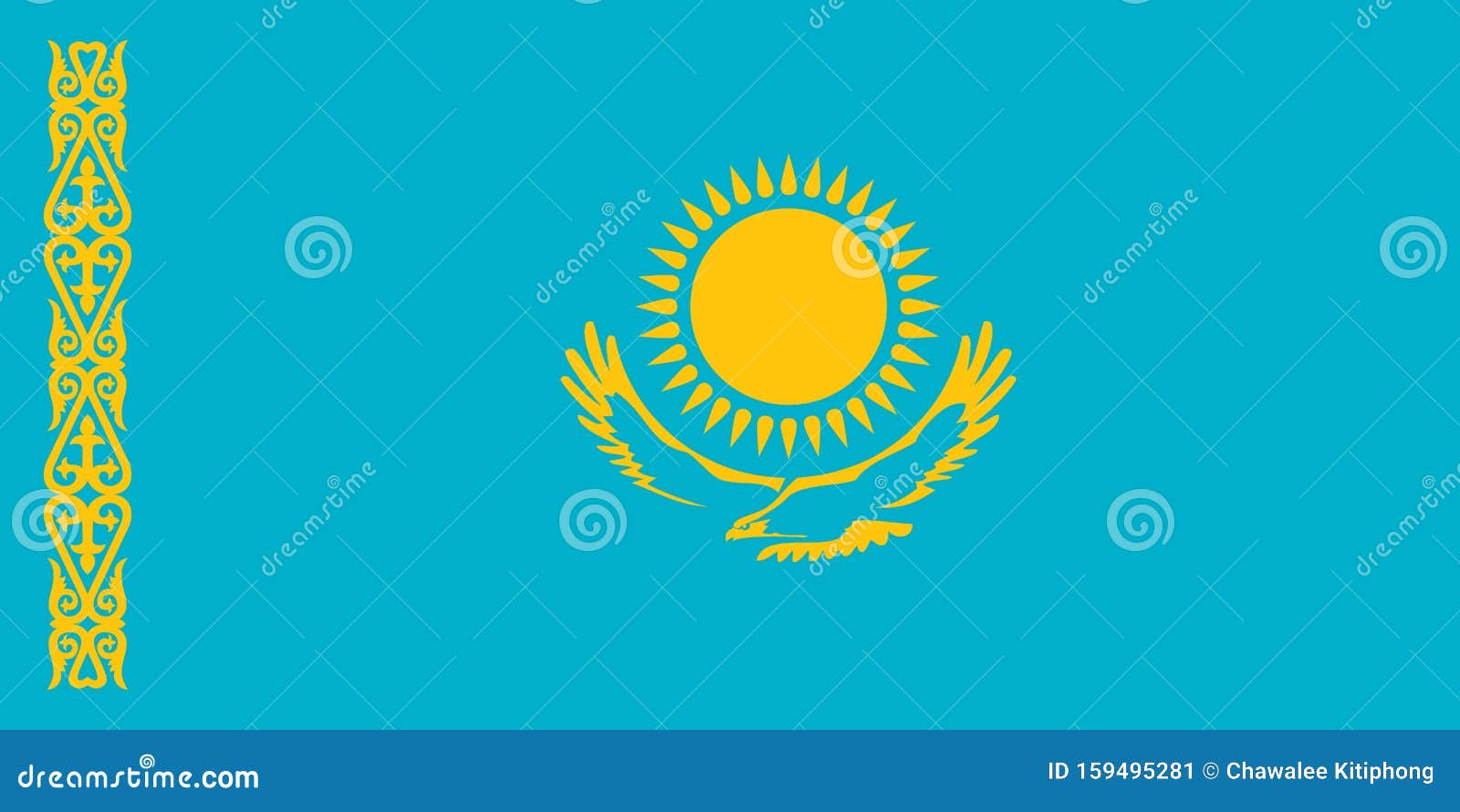 Download Flag Of Kazakhstan, Kazakh National Flag Vector ...