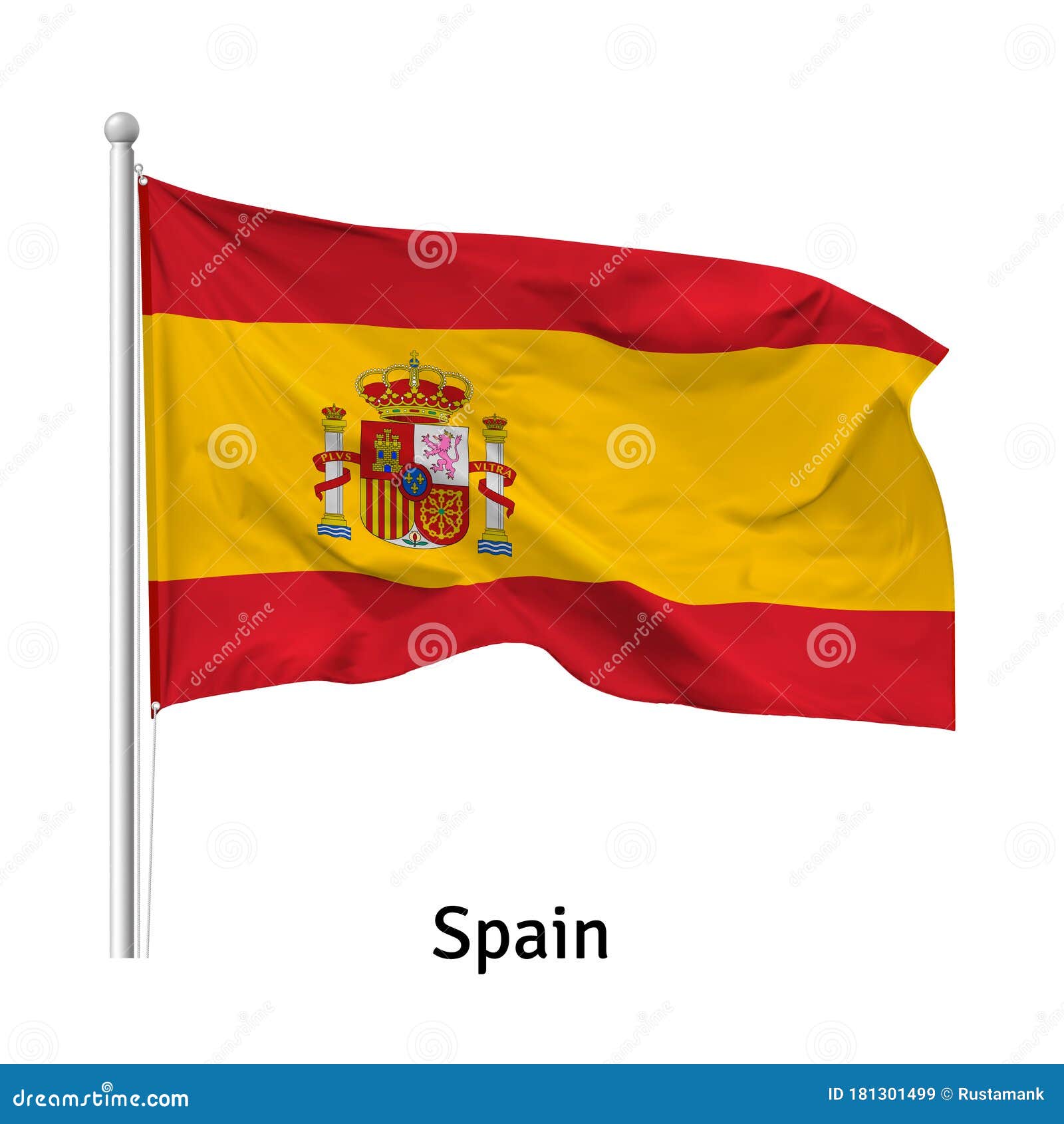 National red and white flag of the kingdom Vector Image