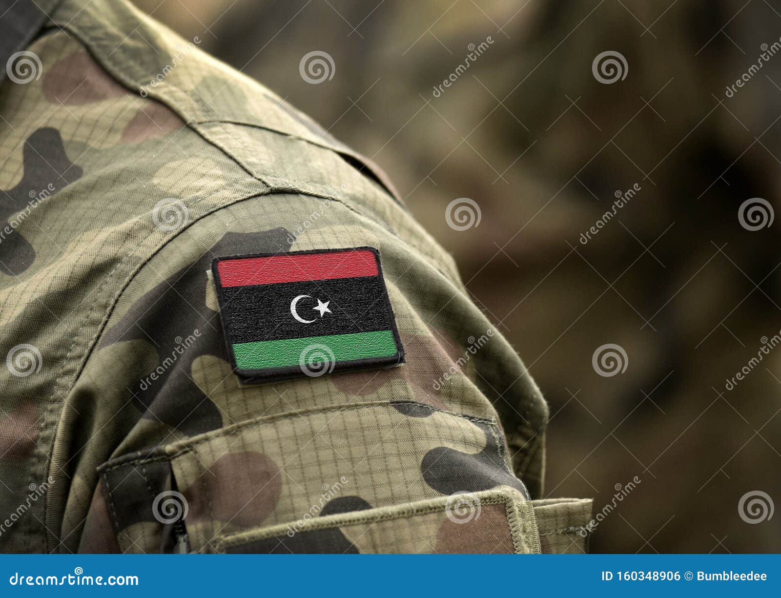 Flag of Libya on Military Uniform. Army, Soldiers, Africa Collage Stock ...