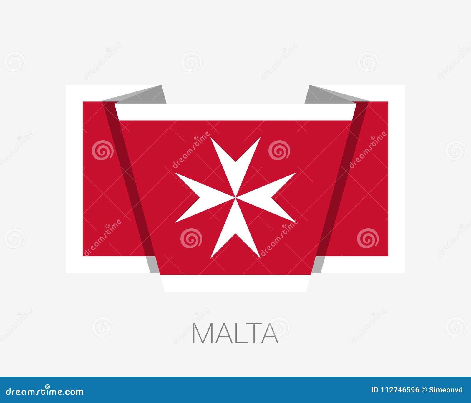 Download Flag Of Malta. Version With Maltese Cross. Flat Icon ...