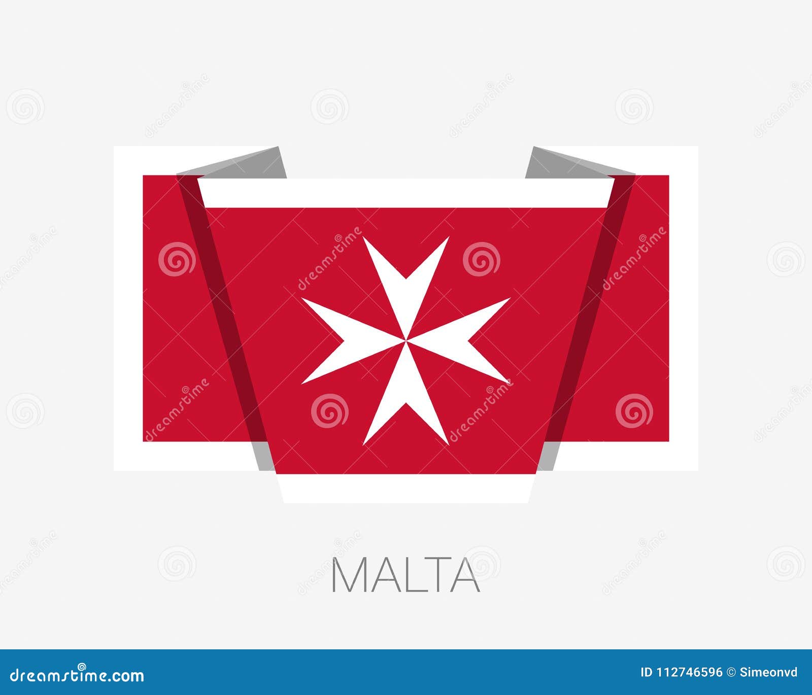 Download Flag Of Malta. Version With Maltese Cross. Flat Icon ...