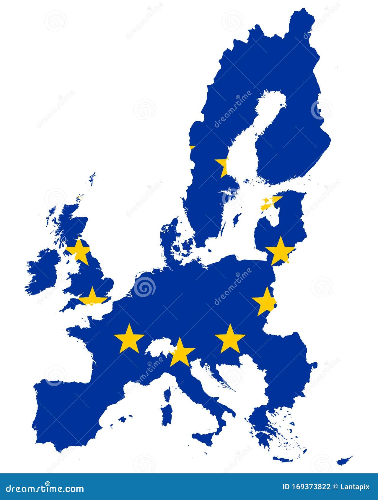 Flag In Map Of The EU Stock Vector. Illustration Of Graphic - 169373822