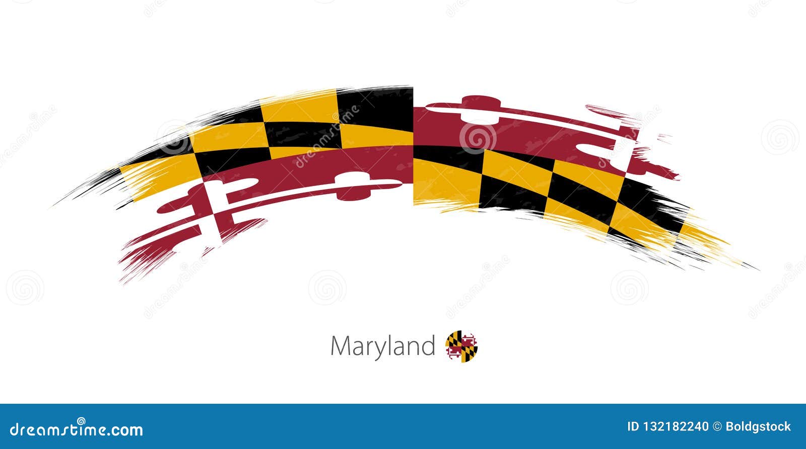 Download Flag Of Maryland In Rounded Grunge Brush Stroke Stock ...