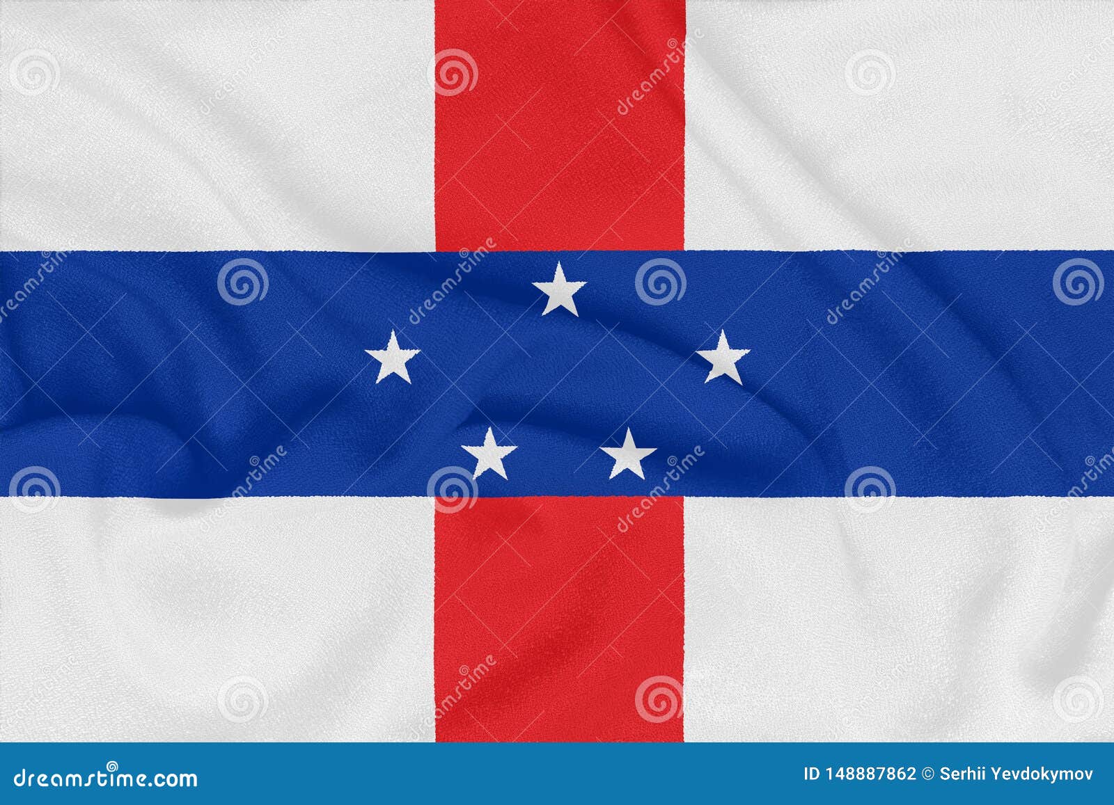 Download Flag Of Netherlands Antilles On Textured Fabric. Patriotic ...