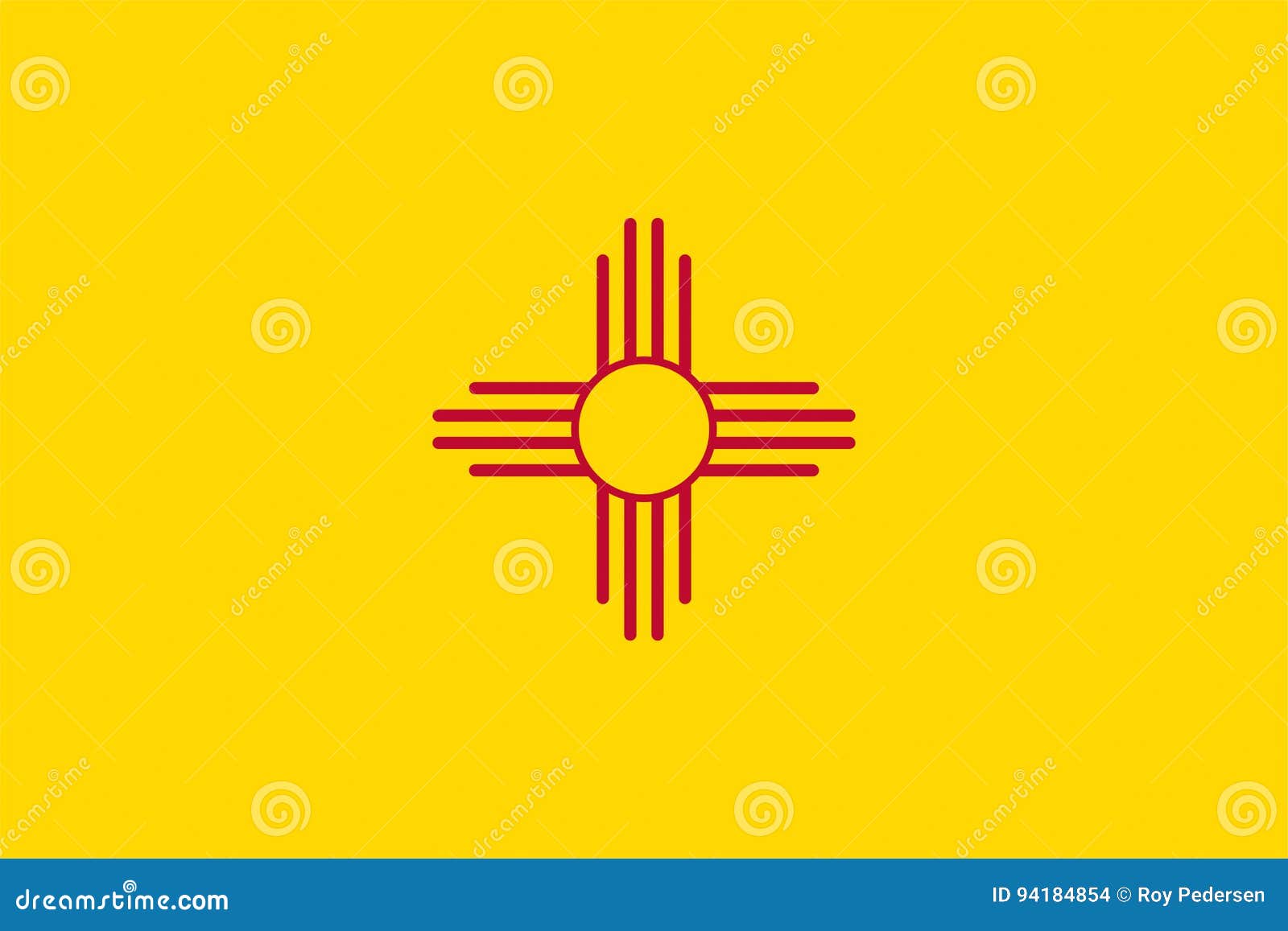 Flag of New Mexico stock illustration. Illustration of emblem 94184854