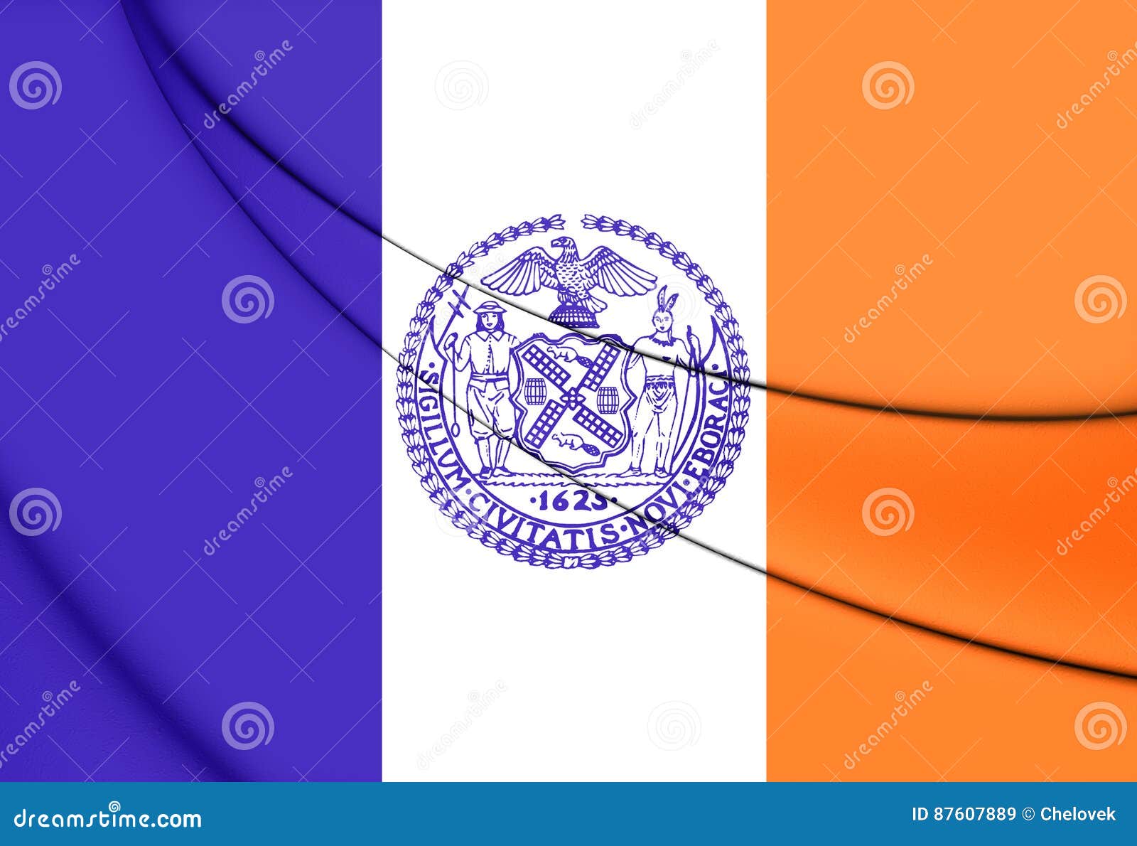 Flag of New York City, USA. Stock Illustration Illustration of united