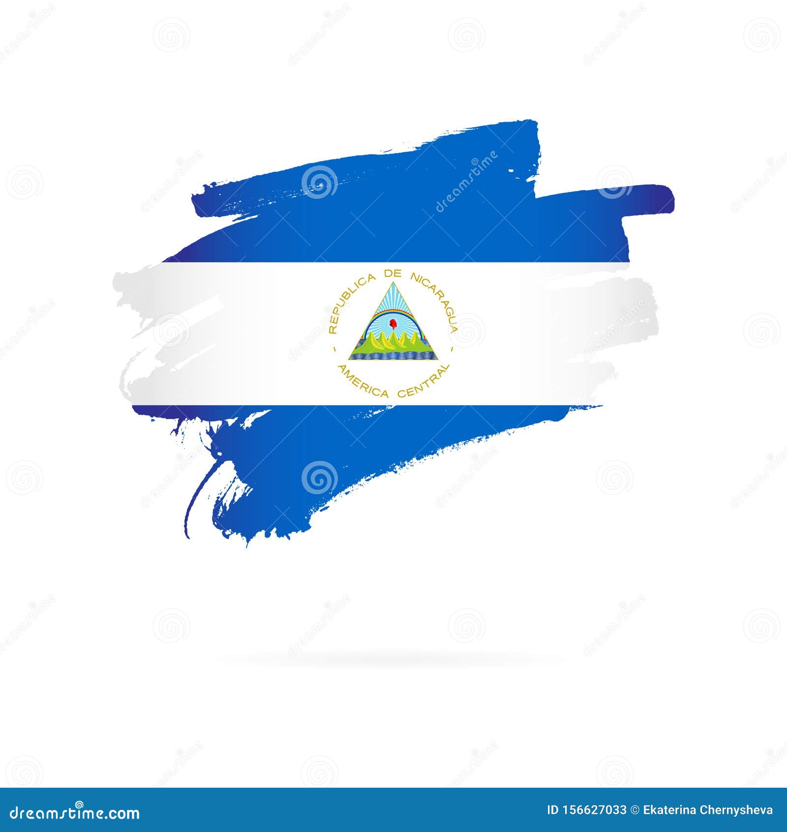 flag of nicaragua.  . brush strokes