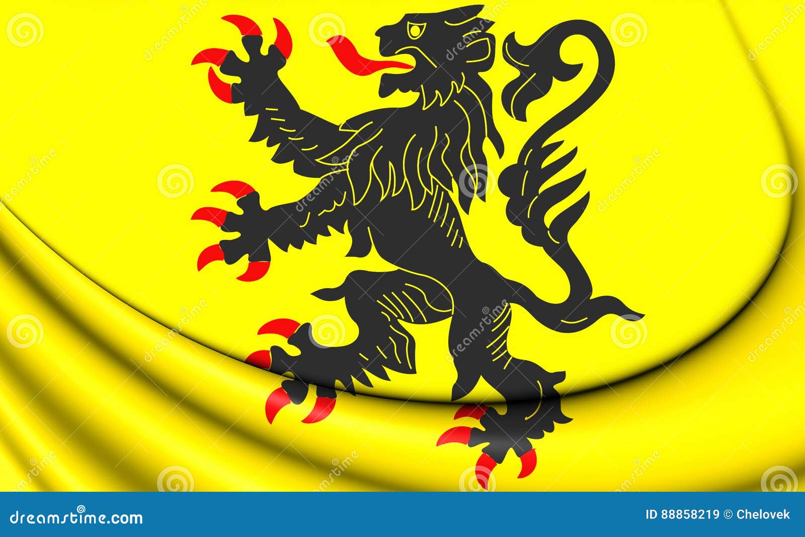 Flag of Nord-Pas-de-Calais, France. Stock Illustration - Illustration ...