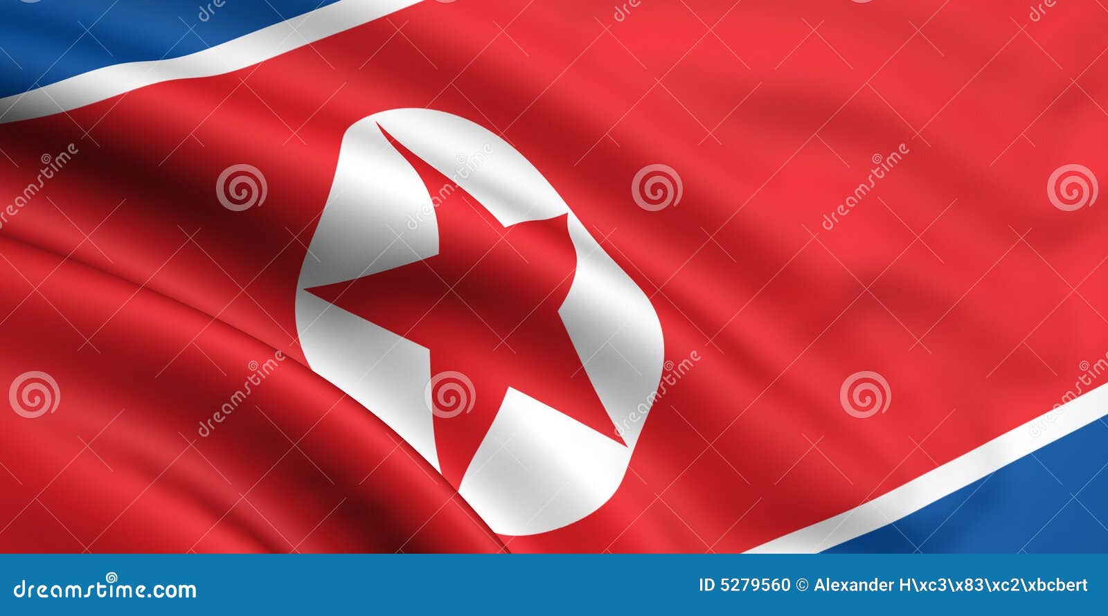 Flag of North Korea stock illustration. Illustration of wave 5279560
