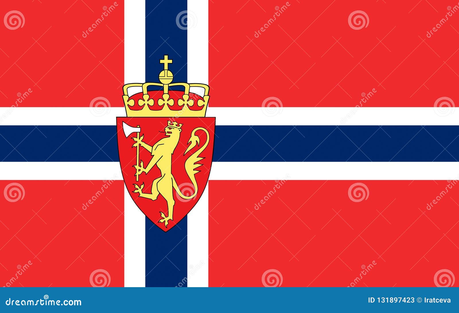 Flag of Norway stock illustration. Illustration of emblem 131897423