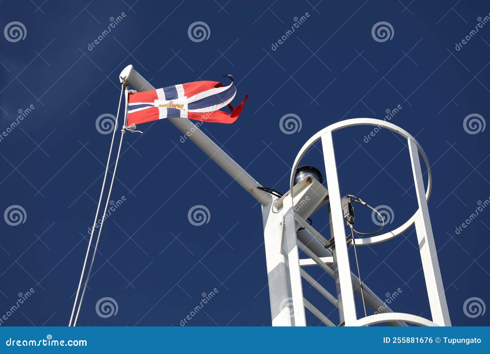 Flag of Norway on a ship stock photo. Image of norwegian 255881676