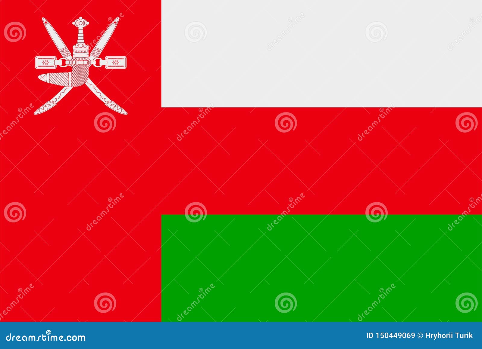 Flag of Oman. Sovereign State Flag of Oman Stock Illustration