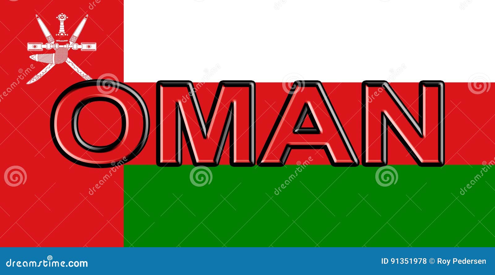 Flag of Oman Word. stock illustration. Illustration of middle 91351978