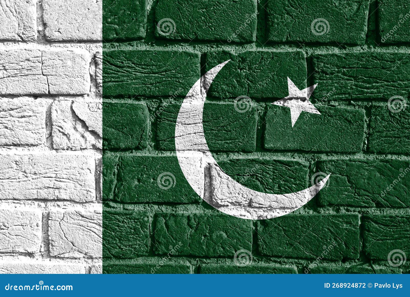 Flag Pakistan on the wall stock photo. Image of patriotism 268924872