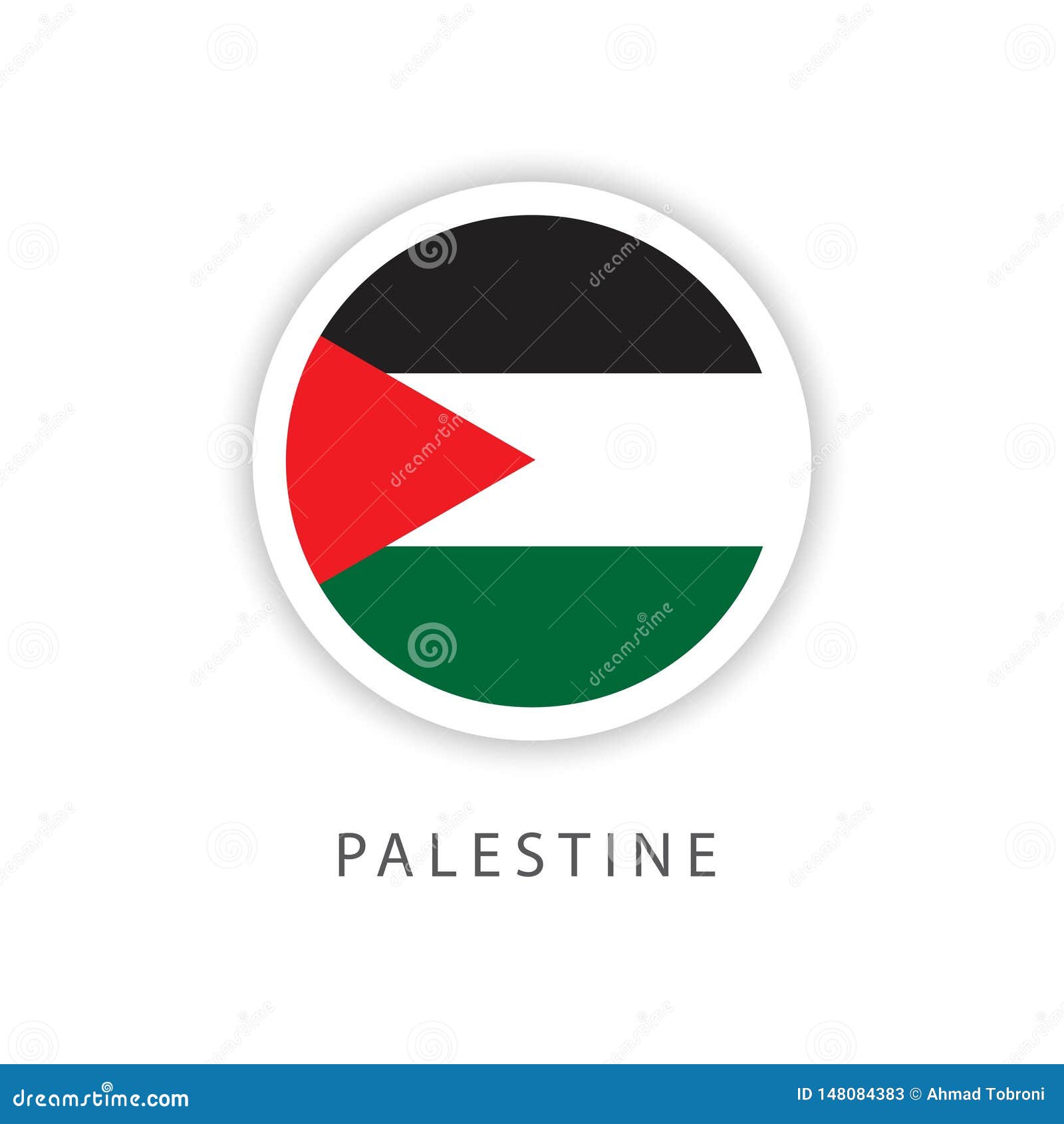 Palestinian Flag Form Big Circle Vector Stock Vector Royalty Free 1473406544