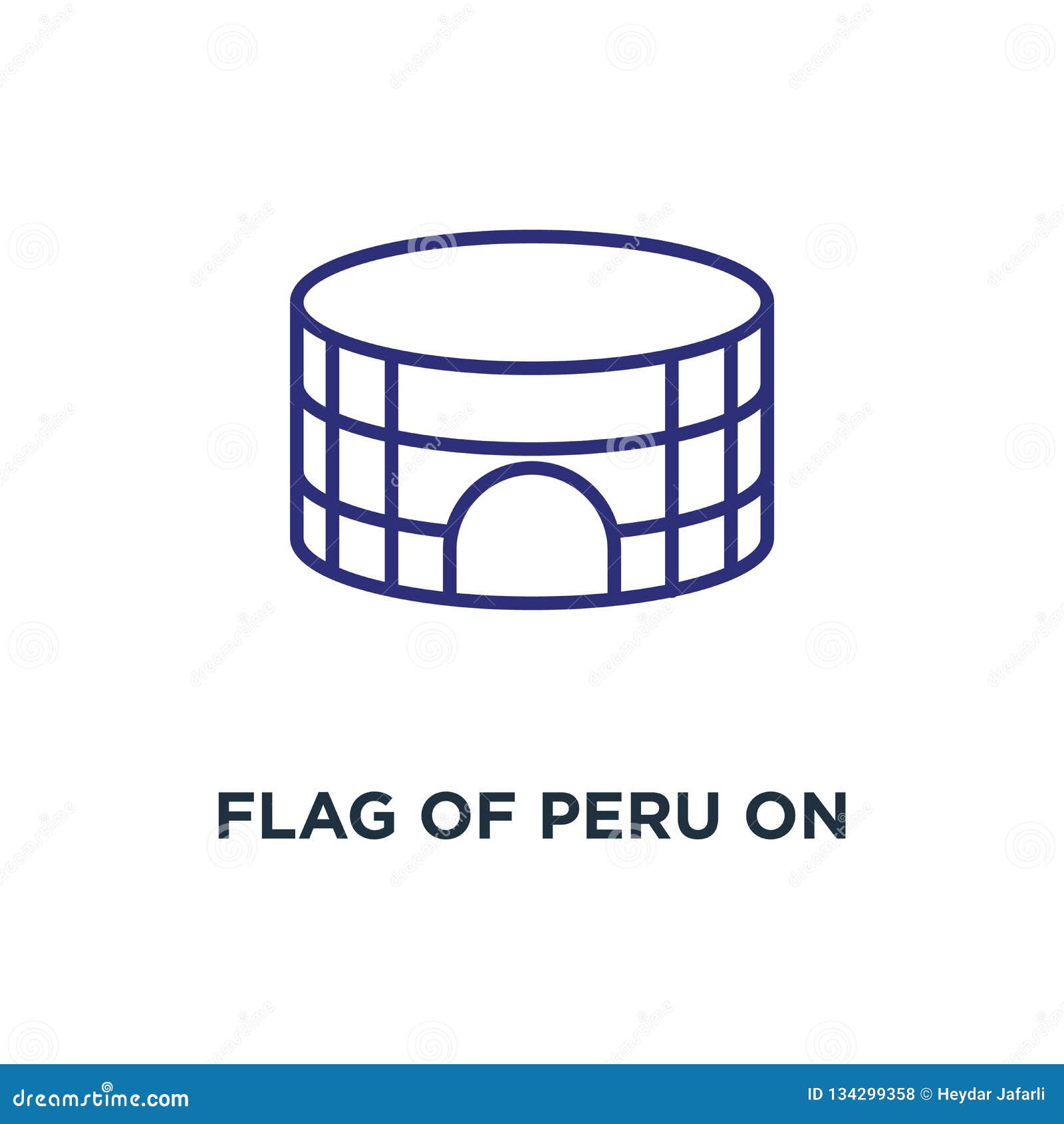 Flag Of Peru On Football Field With Bright Stadium Lights ...